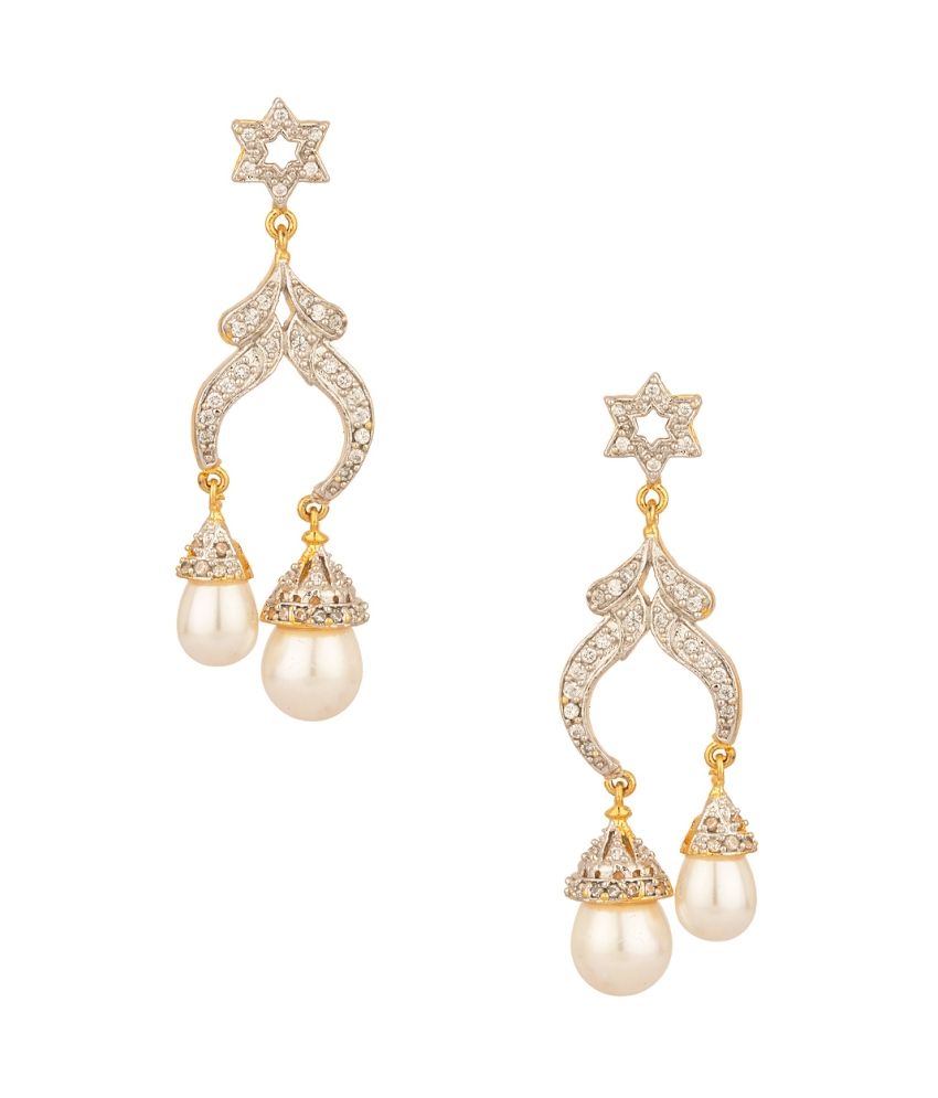 voylla exquisite pair of dangler earrings adorned with cz voylla exquisite pair of dangler earrings adorned with cz