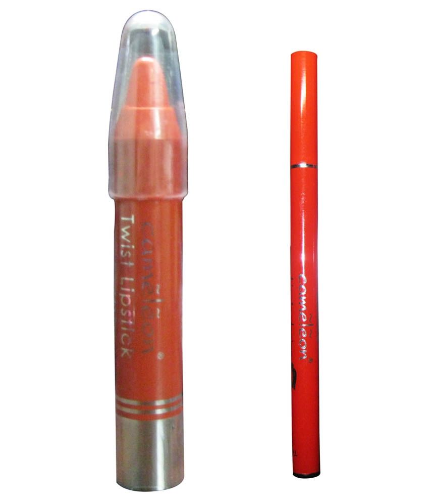 Cameleon Longlasting & Waterproof Twist Lipstick + Auto Lip Liner Orange_3.5g Buy Cameleon