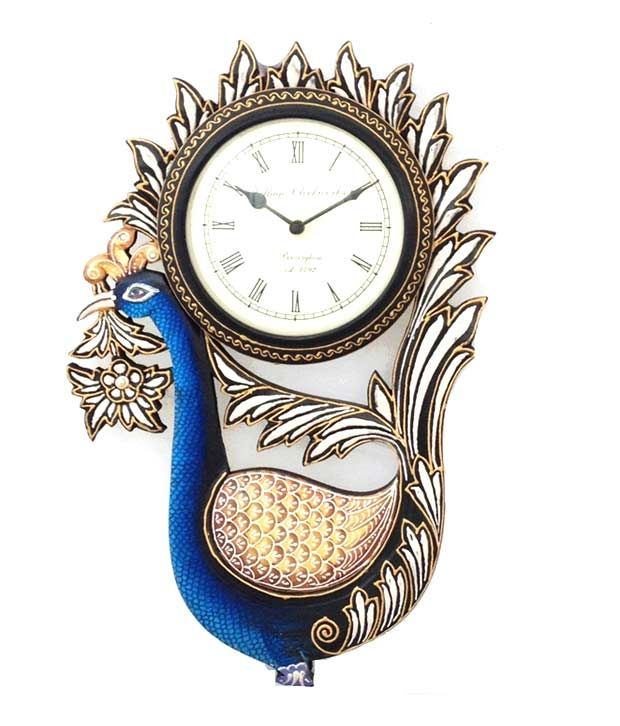 Jordaar Peacock Wall Clock 18 Inch available at snapdeal for Rs.1900