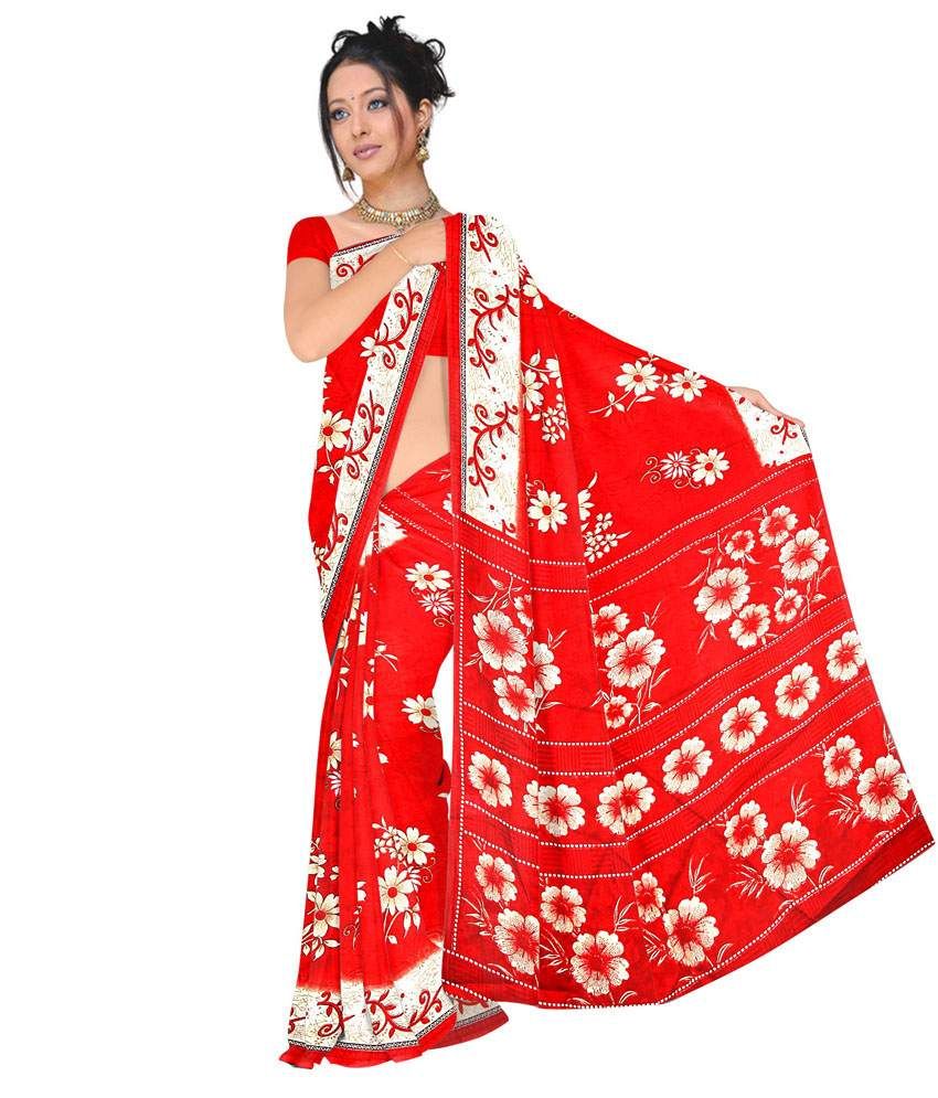 Vogue Era Art Crepe Silk 5.70 Cut Printed Saree With Blouse available at snapdeal for Rs.289