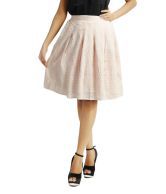 Vaak Peachpuff Printed Rayon Medium Skirt 
