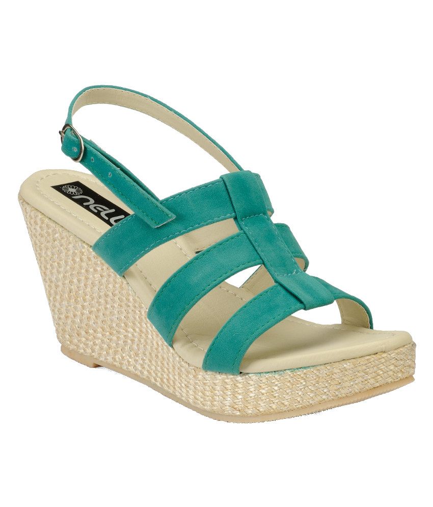Nell Green Wedges Sandals - Buy Women's Sandals @ Best Price Online ...