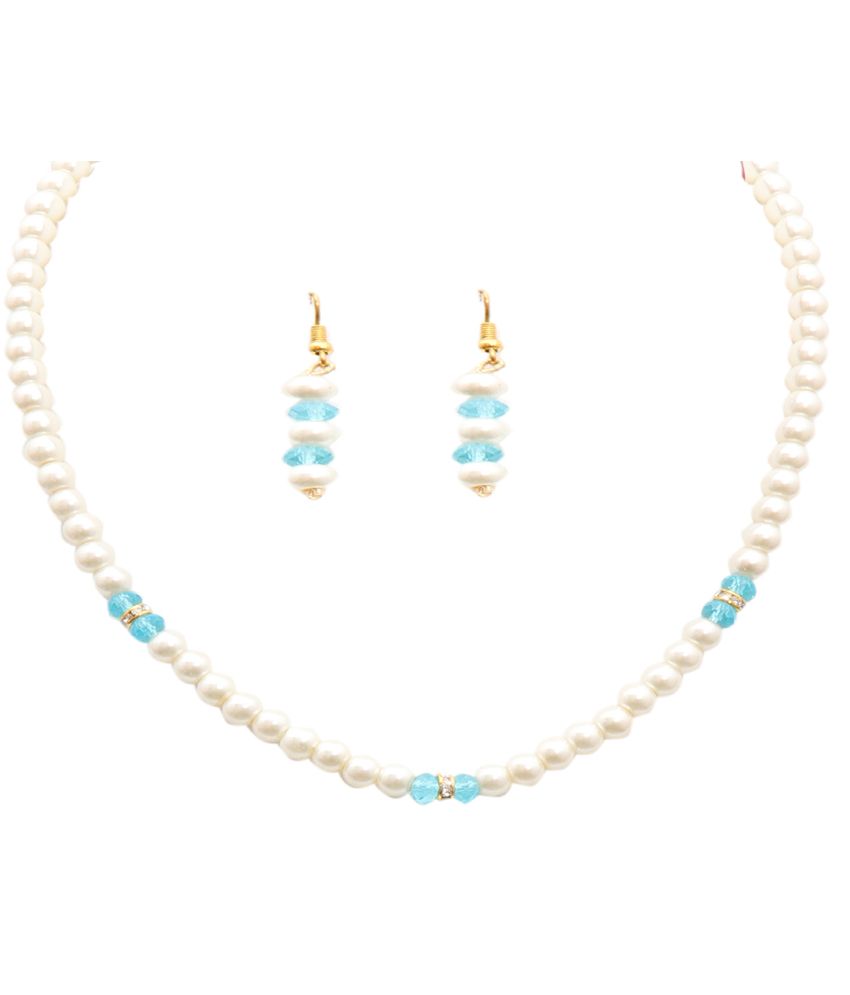 Classique Designer Jewellery Sparkling Style Diva Pearl Necklace Set available at SnapDeal for