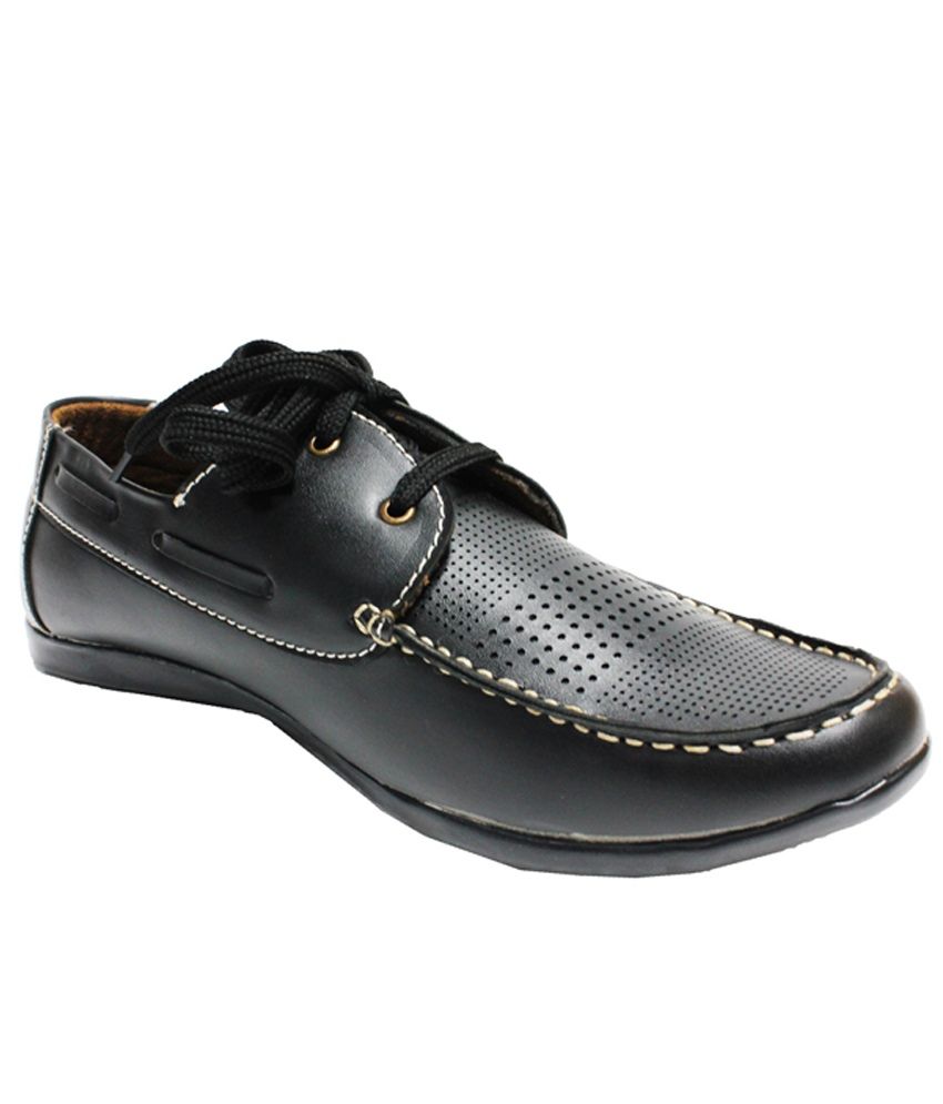 Buy Real Choice Stylish Matt Black Semi Casual Shoe for