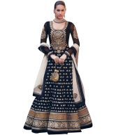 Anhadh Kreations Multicolor Embroidered Pure Georgette Anarkali Dress Material