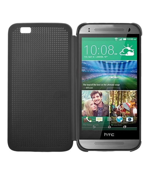 Eclipse Oem Dot View Flip Case For Htc One E8 Dual Sim Grey Flip