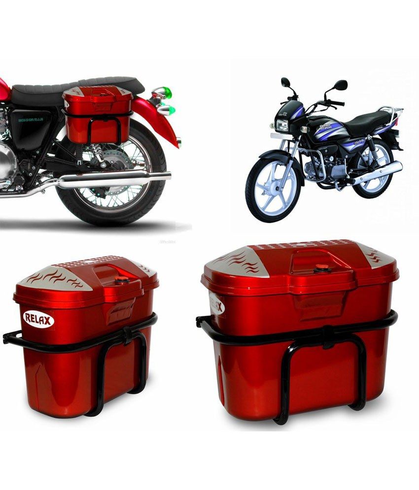Relax Bike Luggage Side Box For Hero Motocorp Splendor Pro - Red