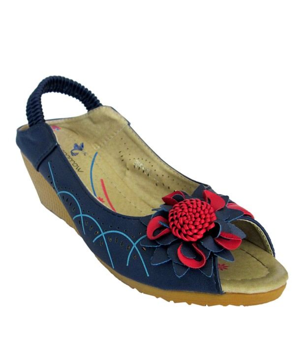 Spiffy Sparrow Blue Medium Heel Party Wear Sandal