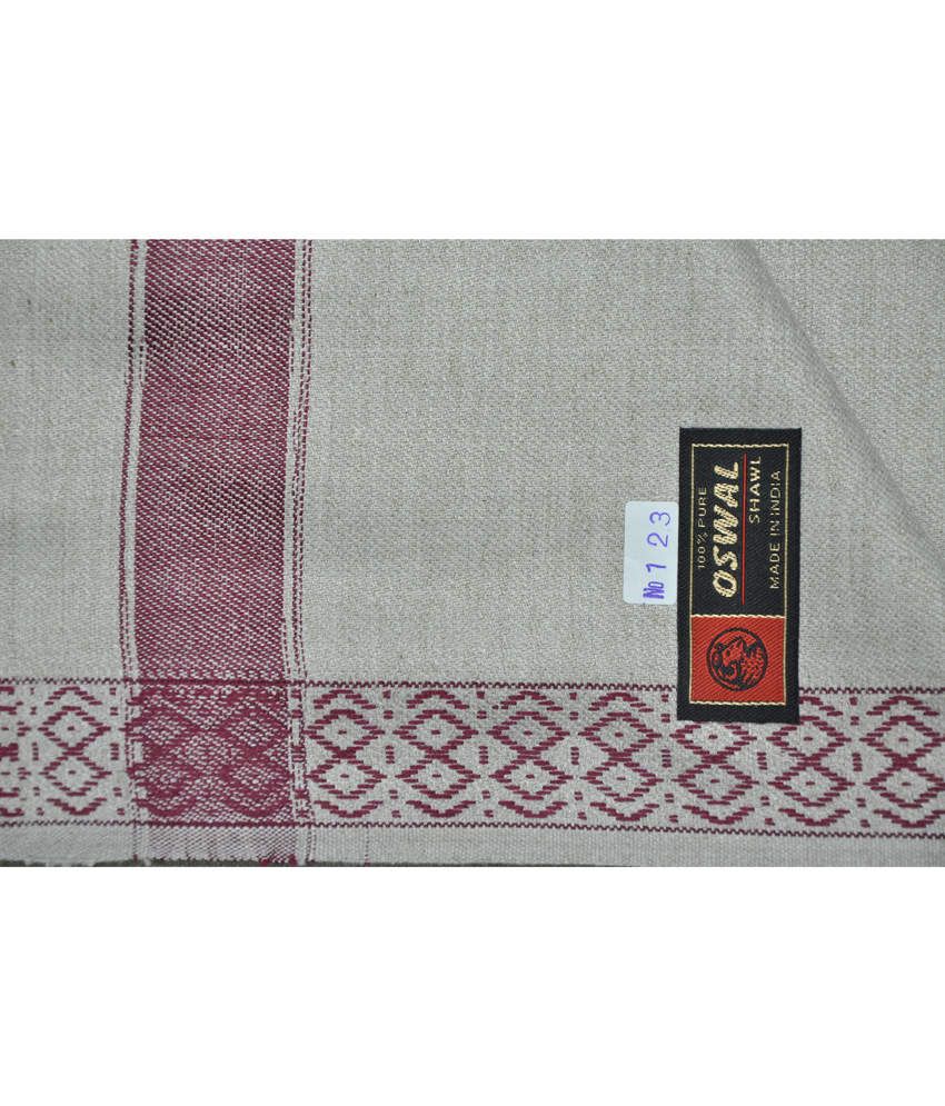 Oswal Brown Plain Woolen Shawl