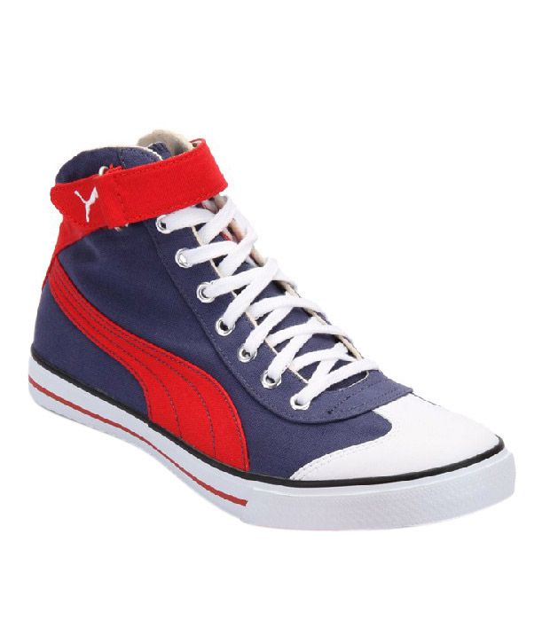 puma red and blue sneakers