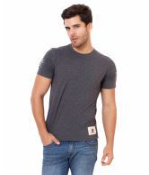 Elaborado Gray Color Blocks Cotton Tshirt 