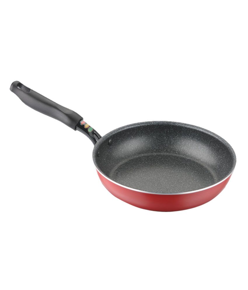 Kitchen Essentials Maroon & Black Aluminium 1.5 Ltrs Induction Friendly Non Stick Fry Pan With Lid 1.7 Ltrs available at snapdeal for Rs.1400