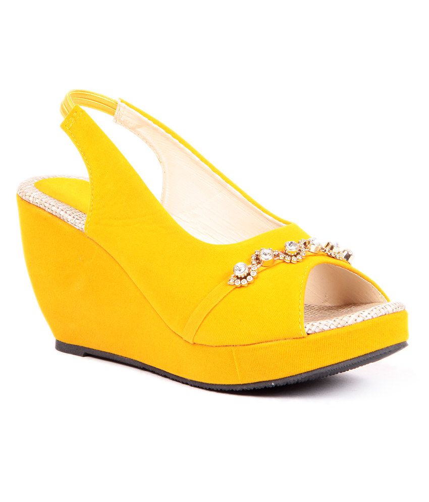 yellow and black wedges