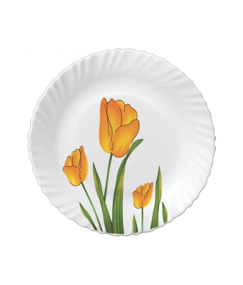La Opala Diva White And Orange Opal Vegetable Bowl- 220 Ml, Serving Bowl- 580 Ml available at snapdeal for Rs.100