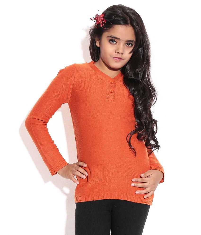 BIBA Orange Color Salwaar Suit Set For Kids available at snapdeal for Rs.789