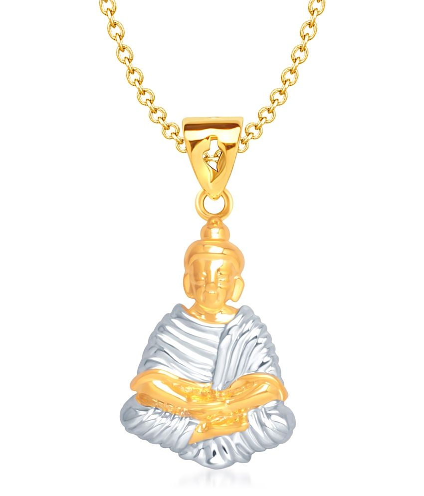Vina Fashion Jewellery Lord Buddha Rhodium Plated Gold Pendant