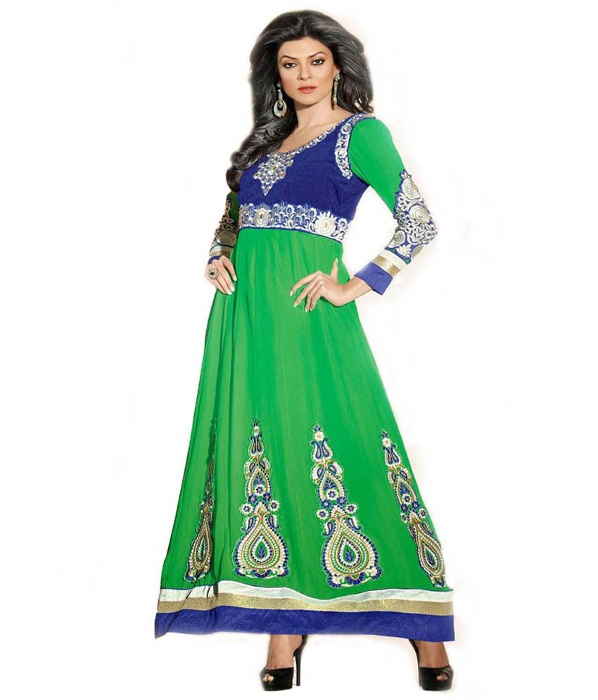 Crazy Girl Atisundar Susmita Sen Green Beautiful Pure Georgette Semi Stiched Anarkali Salwar Suit