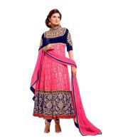 Shree Shyam Mills Pink Pure Georgette Anarkali Dress Material 