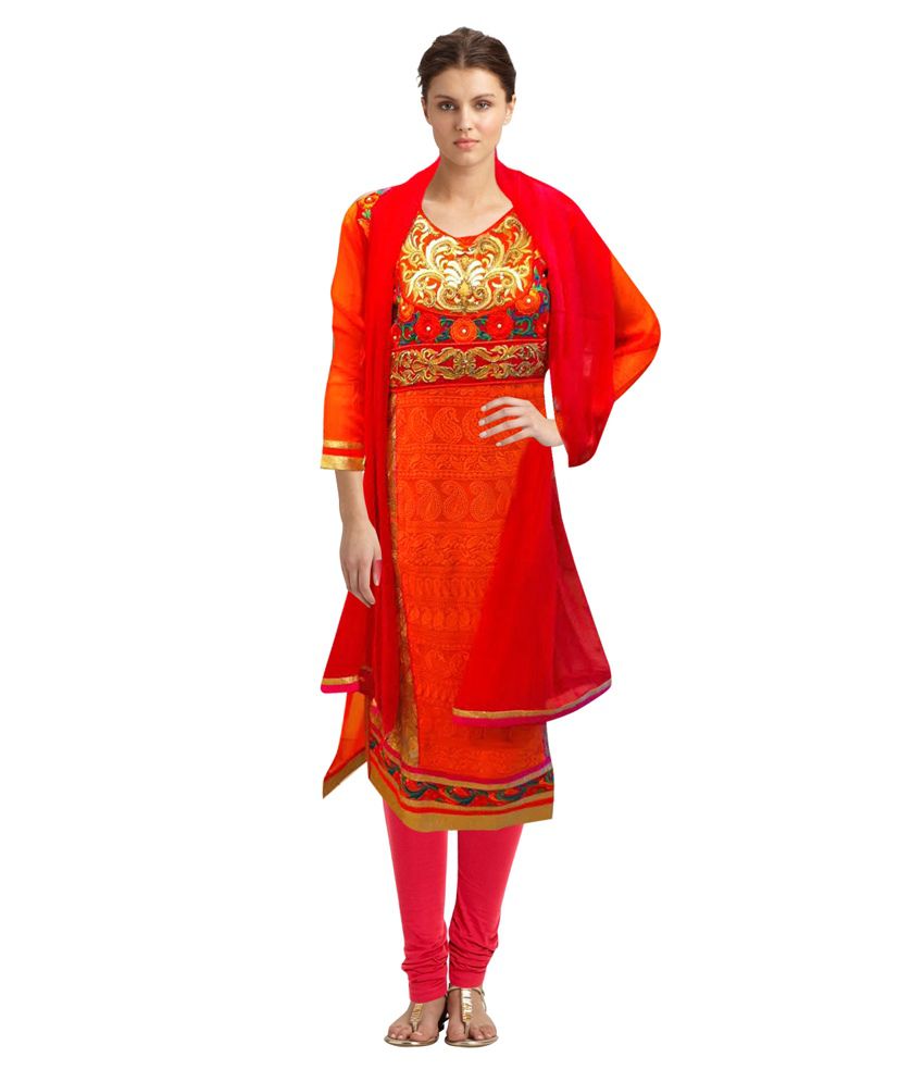Sangam Suits Red Women Dress Material