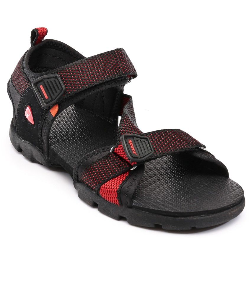 sparx black floater sandals