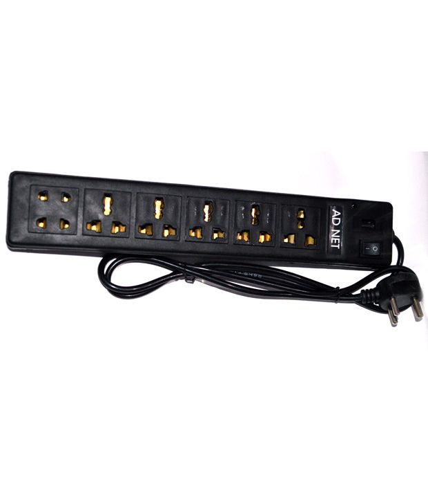 Ad Net Power Extension Cord - 6 Socket Spike Strip Multiplug Multipin Board 1 Meter available at snapdeal for Rs.232
