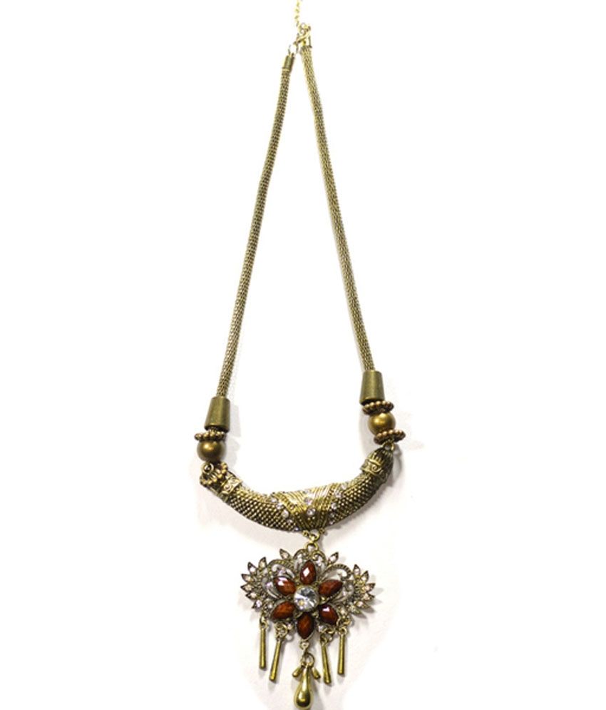 Volaliva Funky Tribal Statement Long Snake Chain Necklace available at snapdeal for Rs.399