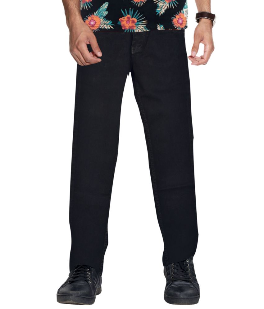 black straight fit jeans