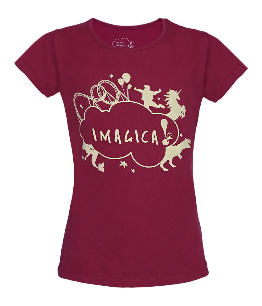 Imagica Purple Silhouette Logo T Shirt For Girls available at snapdeal for Rs.305