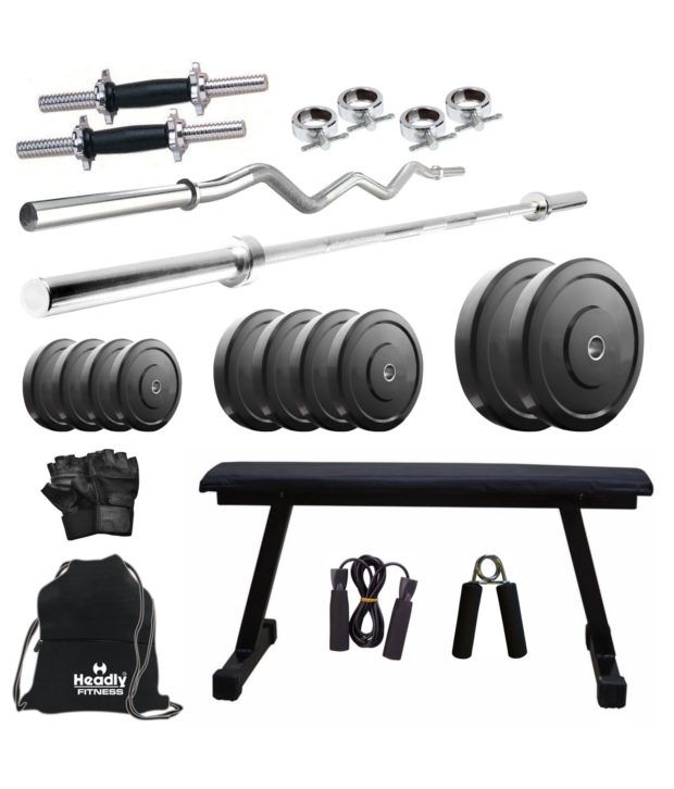 7 OFF on Headly 100 Kg Home Gym 14 Inch Dumbbells 2 Rods Flat