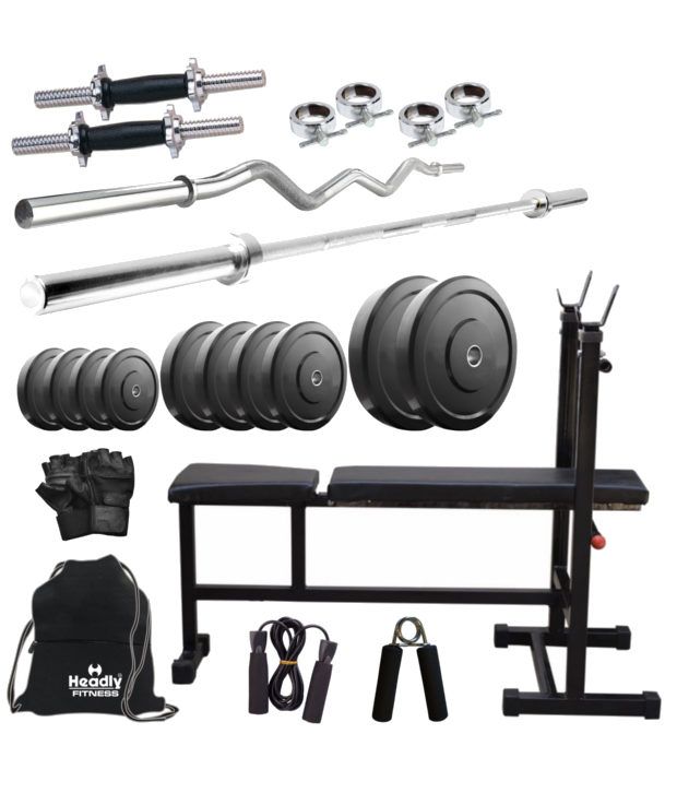 17 OFF on Headly 90 Kg Home Gym 14 Inch Dumbbells 2 Rods 3 In