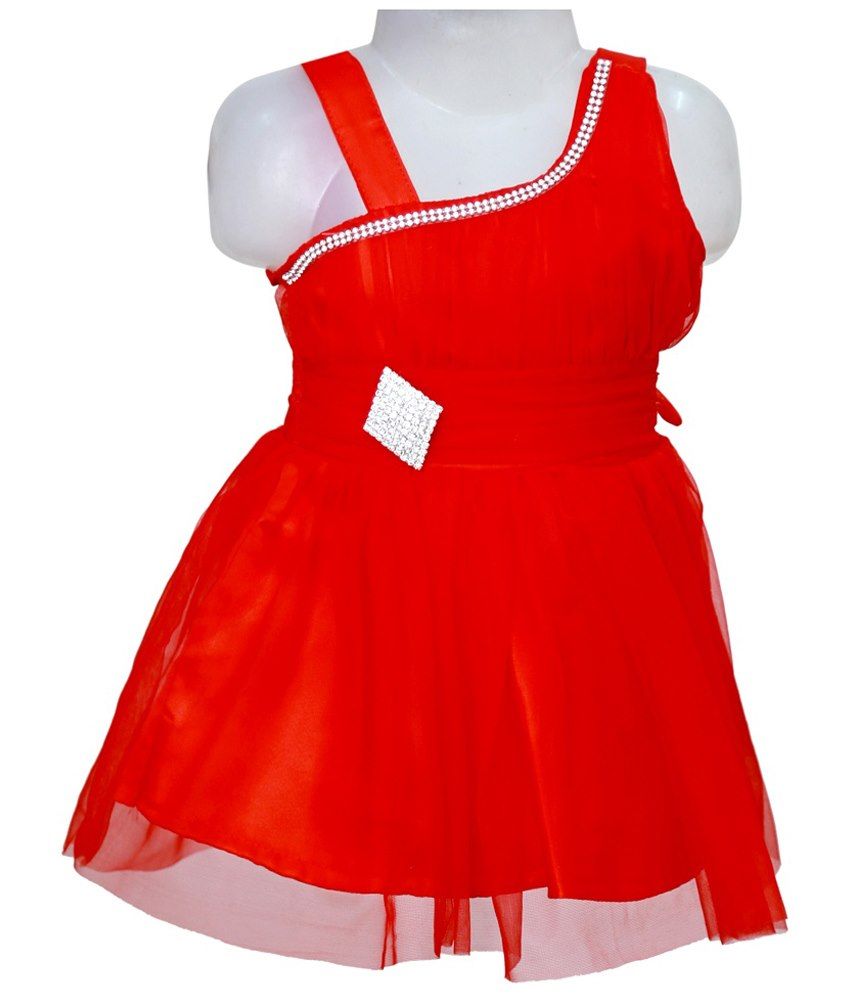 red frill frock