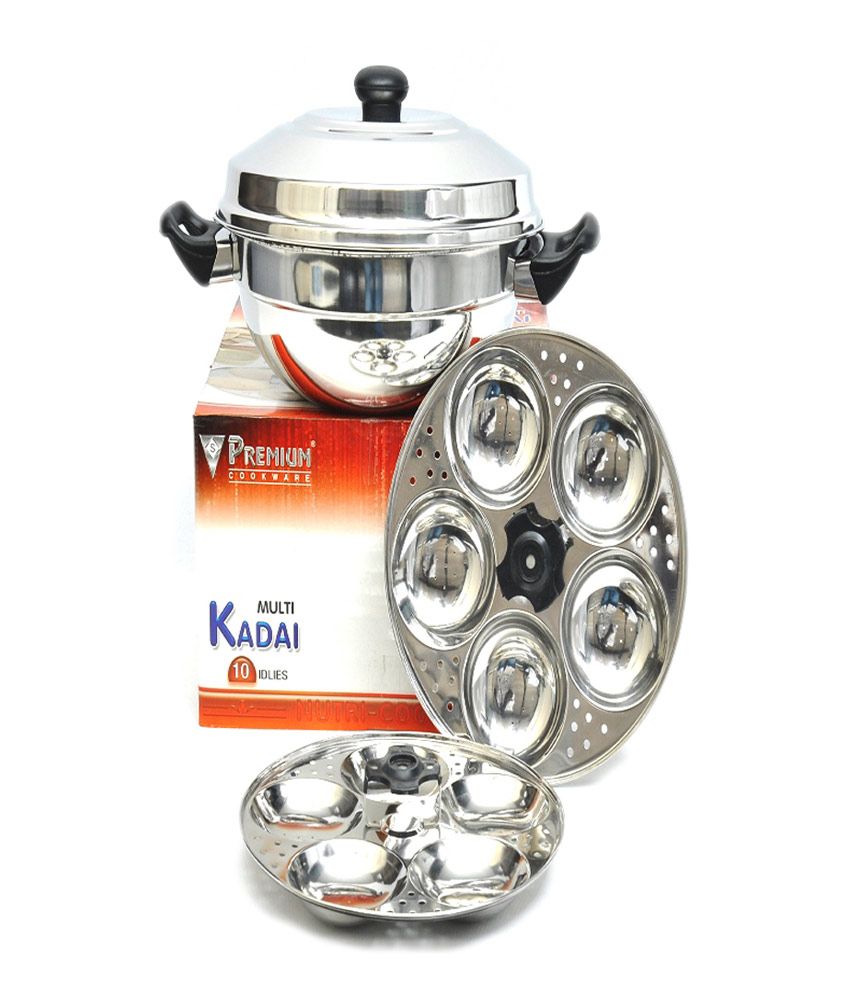 PREMIUM MULTI KADAI 10 IDLY POT STAINLESS STEEL Buy Online at Best