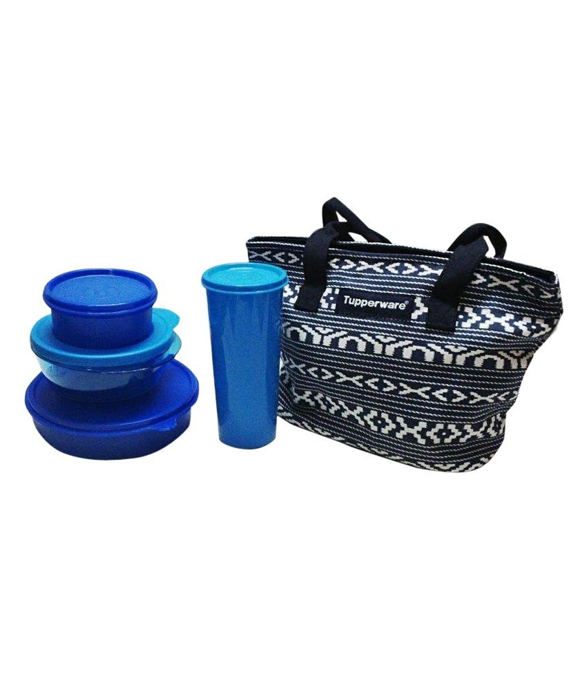 Tupperware Trendy Blue Tiffin Set With Bag available at snapdeal for Rs.1049