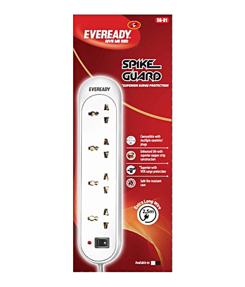 Eveready Spike Guard Sg01- Surge Protector (white)