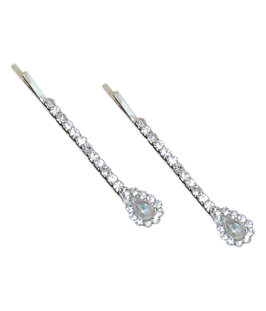 Finery Silver Hair Pins - Set Of 2pcs available at snapdeal for Rs.85