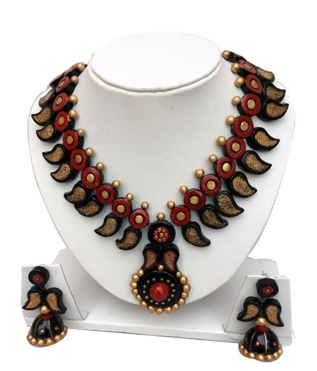 Anikalan Designs Mangrove Designerwear Terracotta Necklace Set