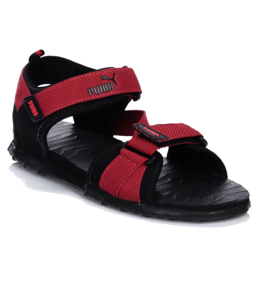 puma red sandals