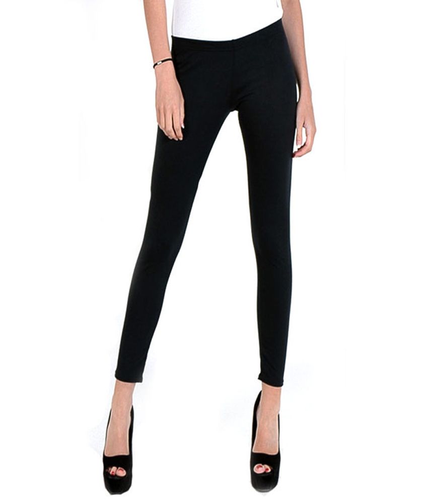 Go Colors Black Blended Leggings Price in India Buy Go Colors Black