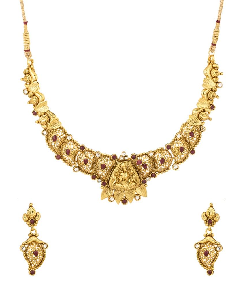 Voylla gold discount plated necklace set