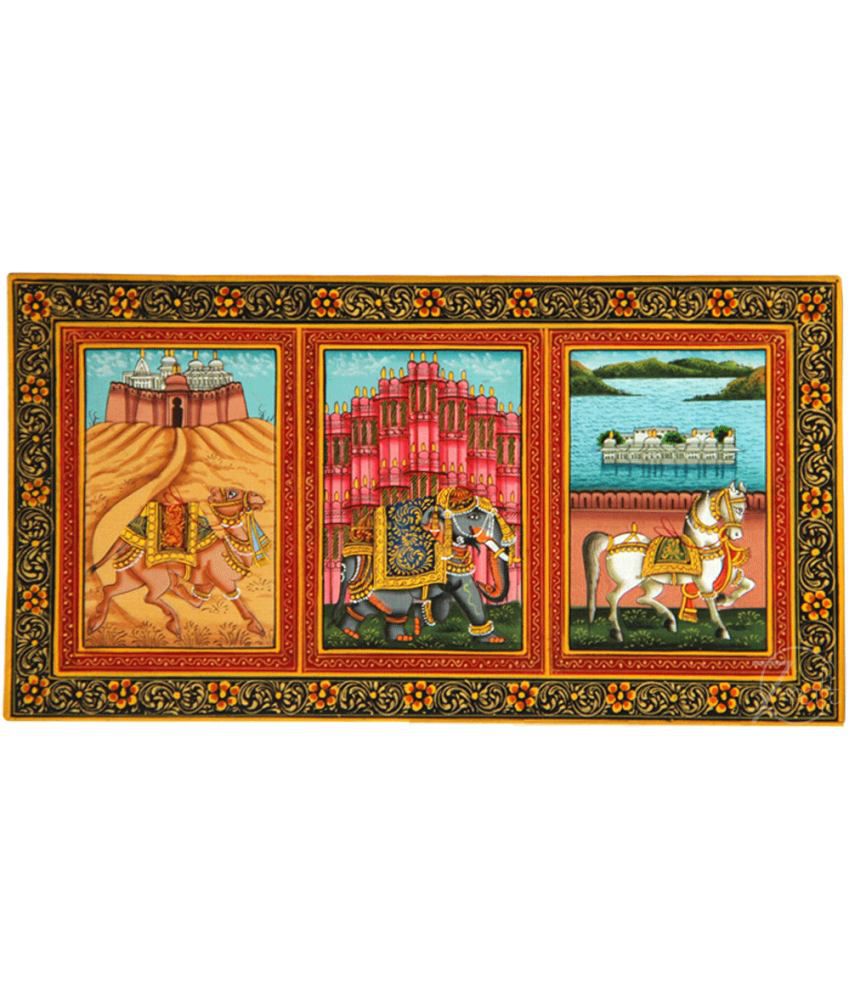 Handmade Rajasthani Miniature Painting- Elephant,Horse ...