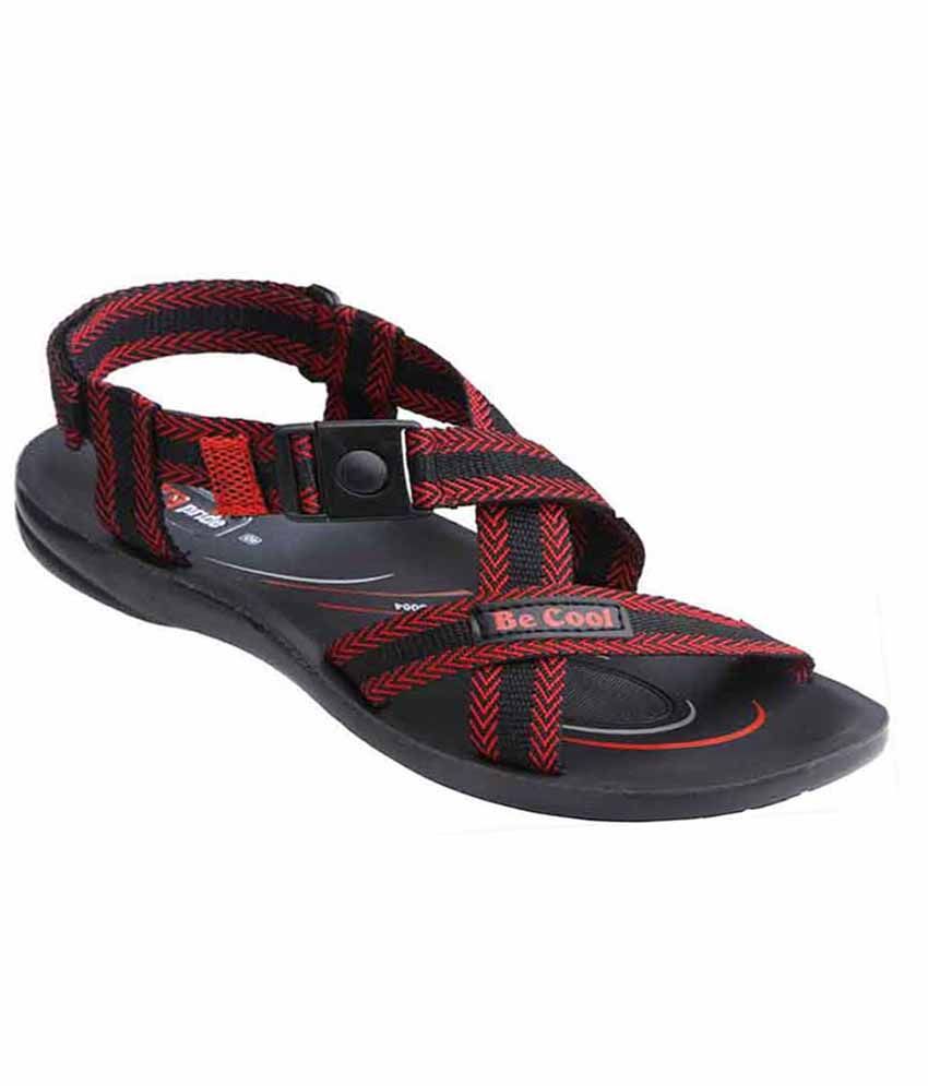 60 OFF on Vkc Red Synthetic Leather Velcro Floater Sandals on