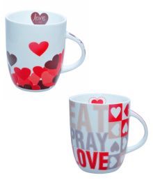 Clay Craft  Special 250 Ml Pretty Heart Printed Mug - 2 Piece