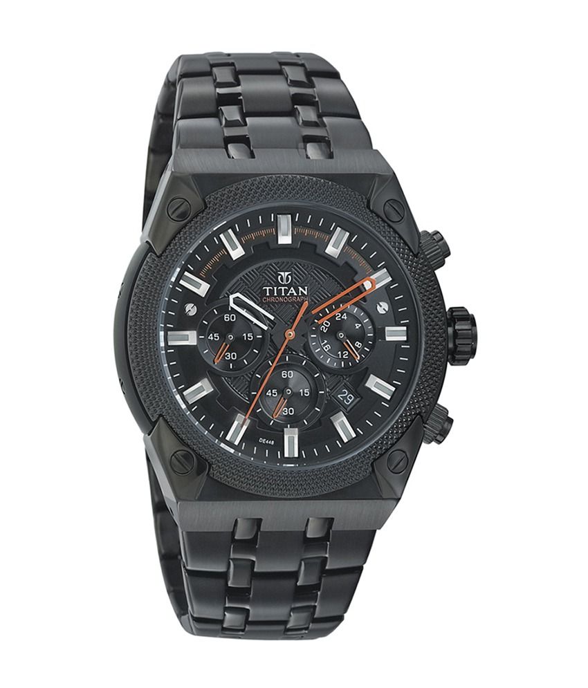 Buy Titan Black Metal Round Watch For Men on Snapdeal | PaisaWapas.com