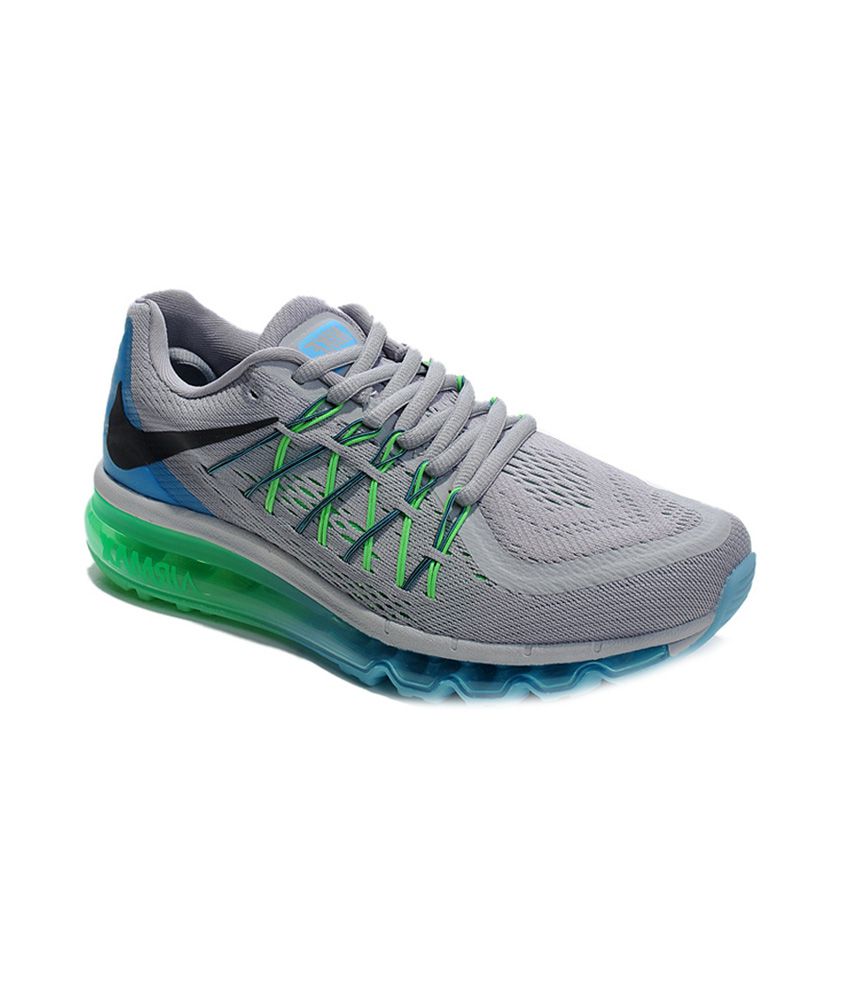 Nike Airmax 2015 Grey ,blue And Green Men Running Sports Shoes