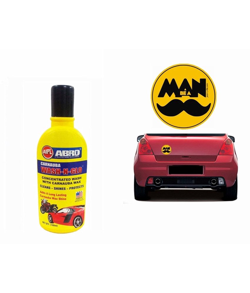 Speedwav Combo Of Car Bumper Sticker-be A Man + Abro Wash-n-glow Shampoo (100 Ml) available at snapdeal for Rs.209