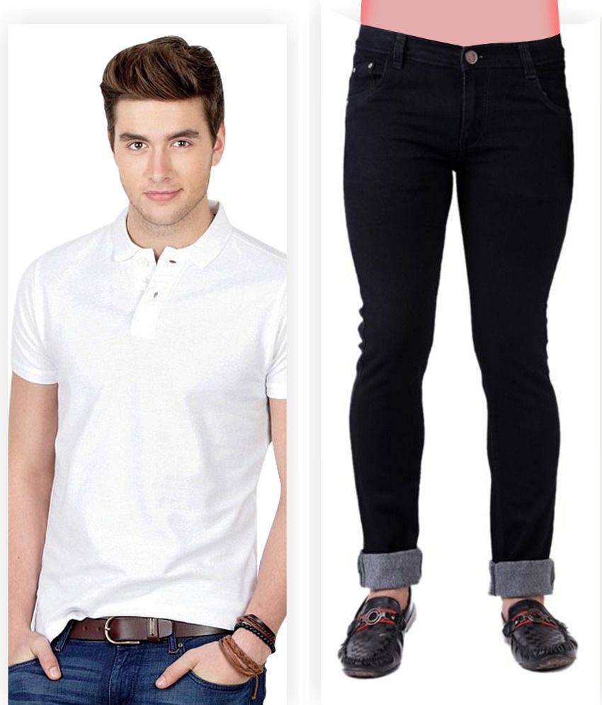 white polo black jeans