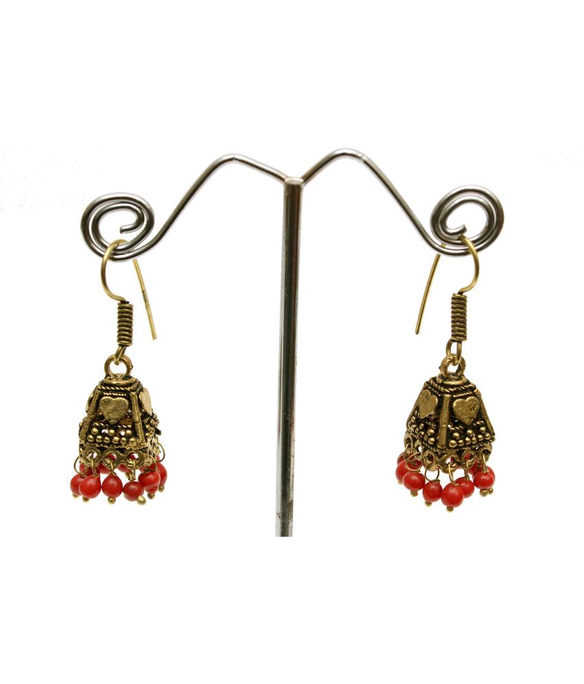 Chitralekha Golden Alloy Colour Spark Party Wear Jhumki Earrings available at snapdeal for Rs.120