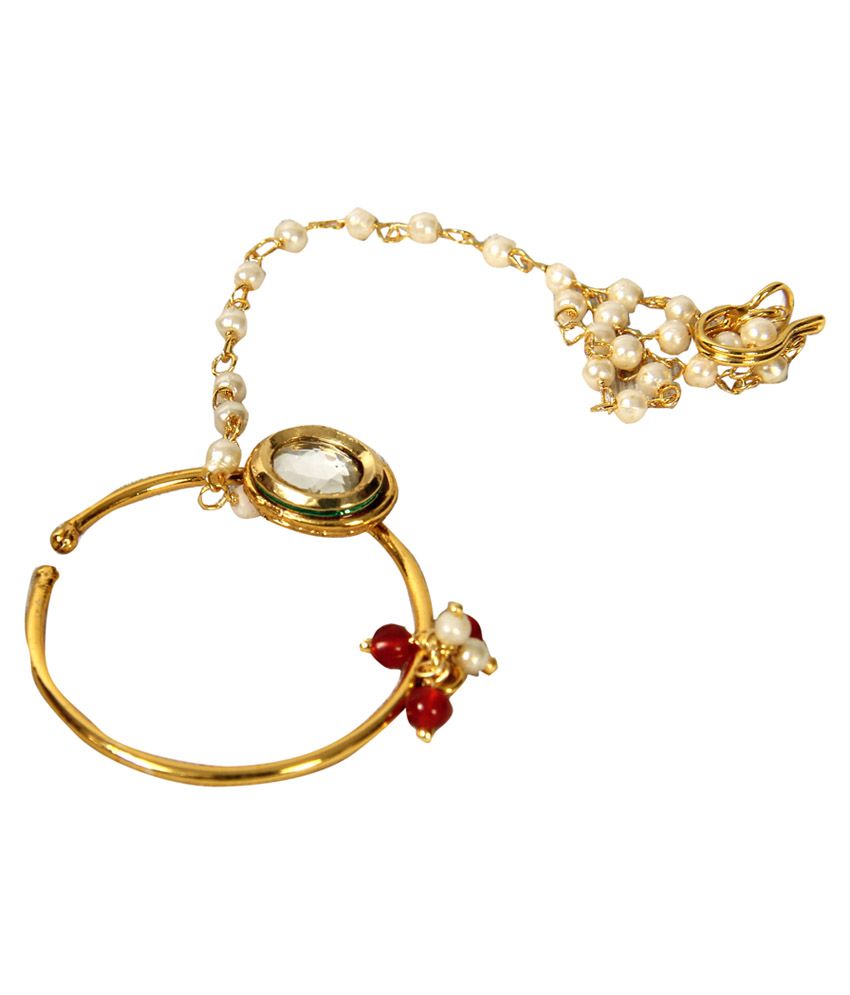 Ascent Shagoon Kundan Pearls With Trasparent White Stone Nathni available at snapdeal for Rs.127