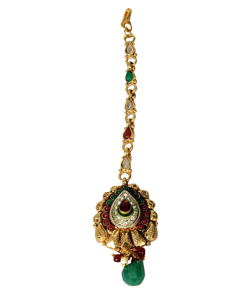 Ascent Shagoon Antique Golden Kundan Mundane Maang Tikka available at snapdeal for Rs.130