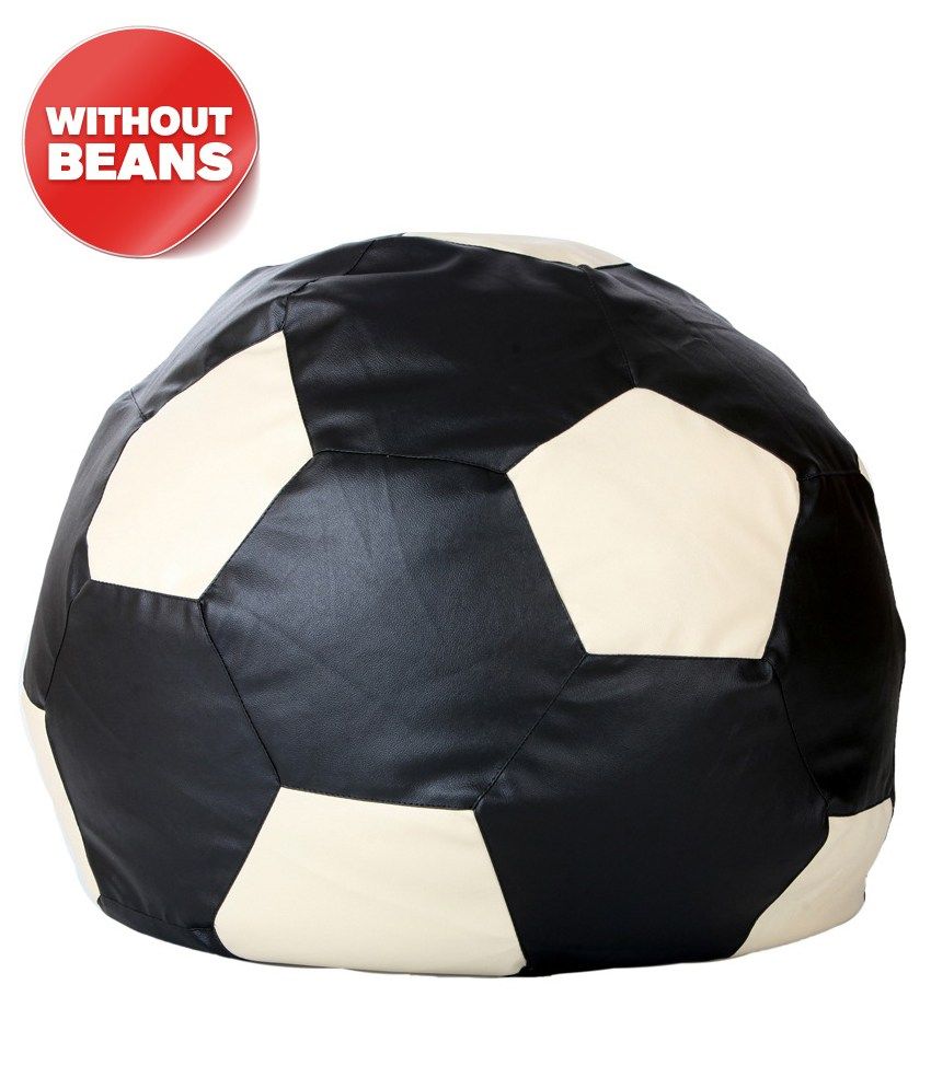Biggie Cozy Bean Bag (football Shape) Xl Size Black And Cream (only Cover) available at snapdeal for Rs.736